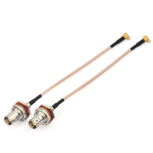 Superbat RF Coax Cables BNC Bulkhead Female to MCX Right Angle Male RG316 Coaxial Cable 6inch(2Pcs),Compatible with RF Applications SDR Antenna Amateur Radio HAM Radio etc.
