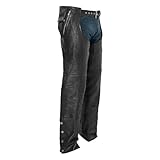 Motorcycle Leather Chaps Unisex Biker Assless Chaps Distressed Cowboy Riding Biker for Comfortable For All Seasons (Standard, 80,s Old Money Style Chap, 28)