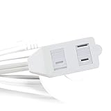 12 Feet Extension Cords, 3 Outlets Power Cord with Hand/Foot Switch, 16AWG 13A/125V/1625W,Safety Twist-Lock, White,2PK