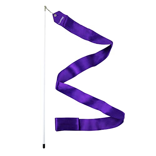 Cannon Sports Gymnastics Ribbon Wand for Dancing, Cheerleading, Olympic Tournament, & Artistic Competitions (Purple, 1-Pack)