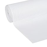 Smooth Top EasyLiner for Cabinets & Drawers - Easy to Install & Cut to Fit - Shelf Paper & Drawer Liner Non Adhesive - Non Slip Shelf Liner for Kitchen Pantry - 12 Inch Width - 60 Total Feet - White