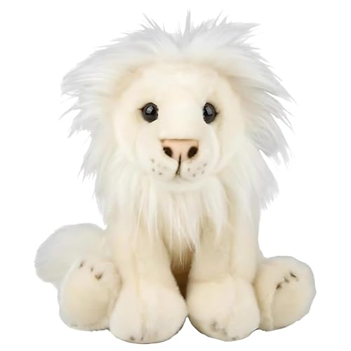 Forest & Twelfth 12" Stuffed Lion, White Plush, Heirloom Collection Stuffed Animal, Premium Materials, Best Gift for Kids Age 3+, Nursery and Room Decor (12'' Lion, White)