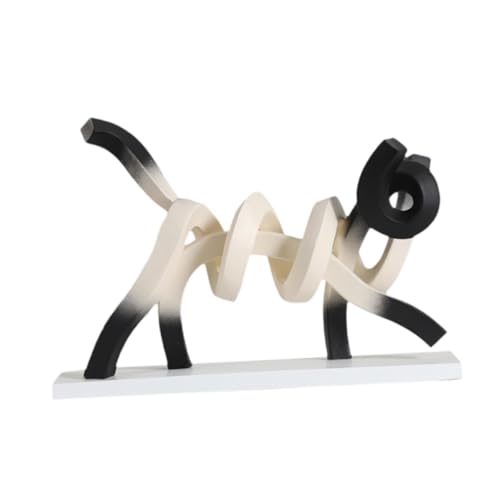 MagiDeal Abstract Cat Figurine,Line Crafts Statue Creative Home Decor Desktop Minimalist Art Sculpture Resin Figure for Cabinet, 30x10x23cm