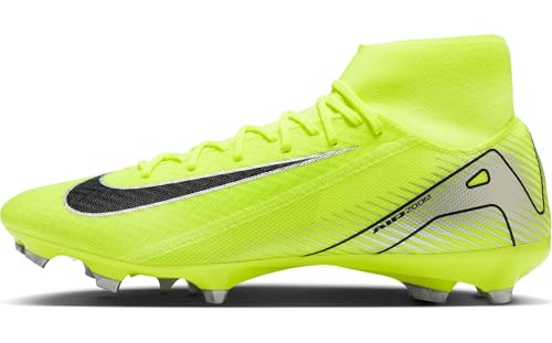 Nike Mercurial Superfly 10 Academy MG High-Top Soccer Cleats (FQ1456-700, Volt/Black) Size 8.5