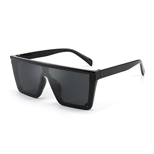 FEISEDY Kids Sunglasses, Flat Top Shield Square Sunglasses with Rimless Fashion Shades for Age 1-7, B4061