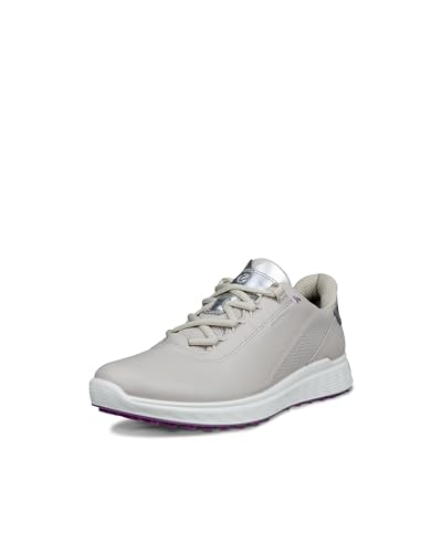 ECCO Women's S Casual Lace Waterproof Golf Shoe, Gravel/Silver Metallic, 8-8.5