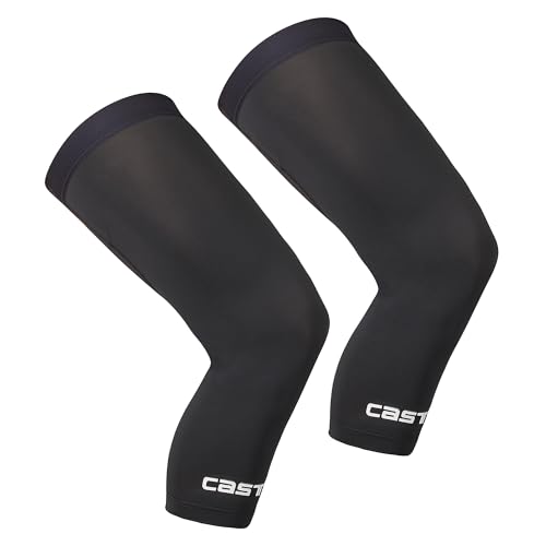 CASTELLI UPF 50 + Light Knee 2 Sleeves, UPF 50 Breathable Sleeve for Cycling, Road Biking & Gravel Riding, Men & Women - Black - Medium