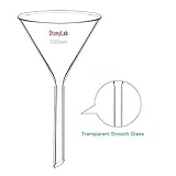 StonyLab 2-Pack Glass Heavy Wall Funnel Borosilicate Glass Funnel, Short Stem 100mm Diameter, 100mm Stem Length