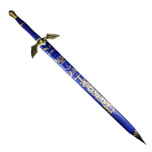 Master Sword Sharpened Skyward Limited-Edition - Authentic Carbon Steel Master Sword Replica, Laser Print Triforce w/Belt – Ideal Legend Anime Toys for Cosplay and Collectible Display