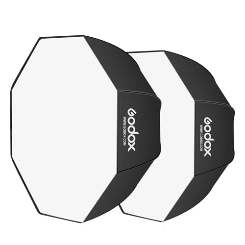 Godox 32" / 80cm Umbrella Octagon Softbox 2 Pack, Studio Flash Reflector, Speedlight Octagonal Soft Box with Carrying Bag for Portrait, Product Photography (32inch/80cm-2pcs)