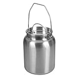 Lindy's Stainless Steel Seamless 2-Gallon Milk Jug, Milk Can, Milk Pail, Anti-Leak Liquid Storage Container with Tight Lid and Long Swivel Handle