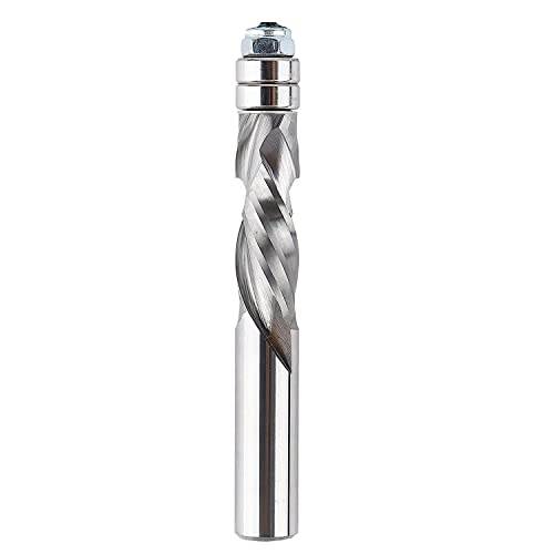 SpeTool Spiral Flush Trim Router Bit, 1/2 Inch Shank 1-1/2 Inch Cutting Length Extra Long 4 Inch, Solid Carbide UP&Down Compression Router Bits for Woodwork CNC Trimming