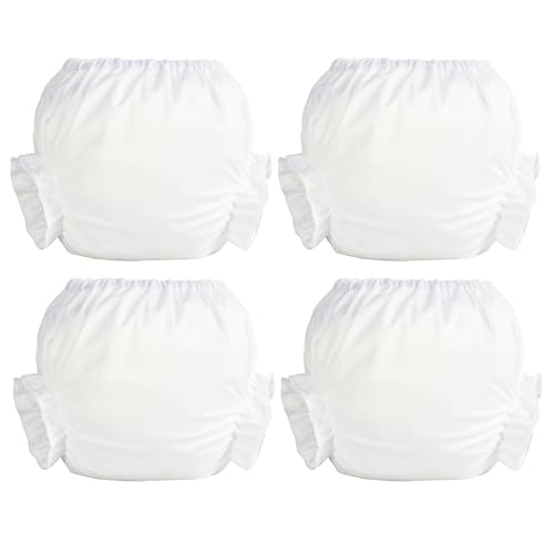 Joyo roy 4pcs Bloomers Shorts White Bloomers Infant Bloomers Baby Bloomers 3-6 Months White Baby Bloomers Bloomer Pants Newborn Bloomers Toddler Bloomers Baby Diaper Cover Newborn Diaper Cover 0-6M