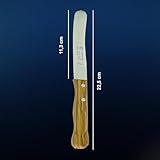 SMI - Bread Knife Solingen Butter Knife Olive Wood Handle Butter Spreader Table Knife with Wide Blade - Made in Germany - Not Dishwasher Safe