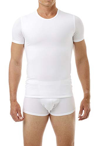 Underworks Mens Extreme Gynecomastia Chest Binder Girdle T-Shirt Large White