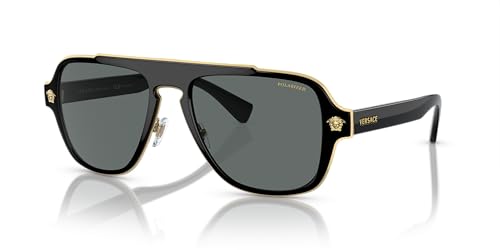 Versace Man Sunglasses Black Frame, Dark Grey Lenses, 56MM