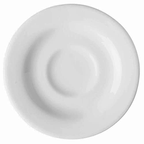 G.E.T. High-Strength Porcelain Espresso Saucer, 5", White (Set of 12)