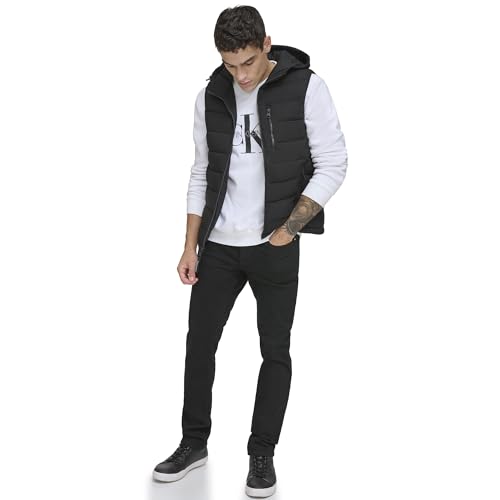 Calvin Klein mens OUTERWEAR VEST, EBONY, Medium