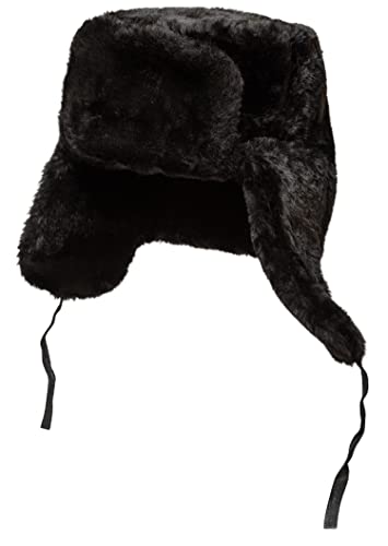 BELEON Ushanka Russian Hat with Ear Flaps - Taylor Y2K Soviet Trooper Winter Fur Hat Black