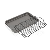 Ninja B32102 Foodi NeverStick Premium 2-Piece Bakeware Sheet Set, Nonstick, Oven Safe up to 500⁰F, with 10 x 15 inch Baking Sheet & 10 x 15 inch Cooling/Roasting Rack, Dishwasher Safe, Grey