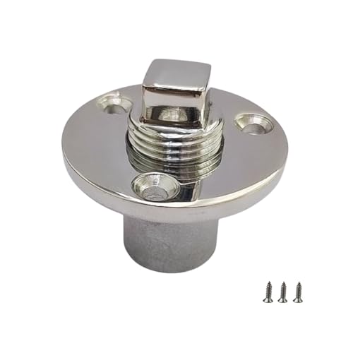 NRC&XRC Stainless Steel 316 Boat Garboard Drain Plug Marine Bilge Plug Kit with Screws (2)