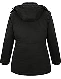 Soularge Women's Winter Plus Size Padded Fleece Parka Coat with Hood (Black, 4X)