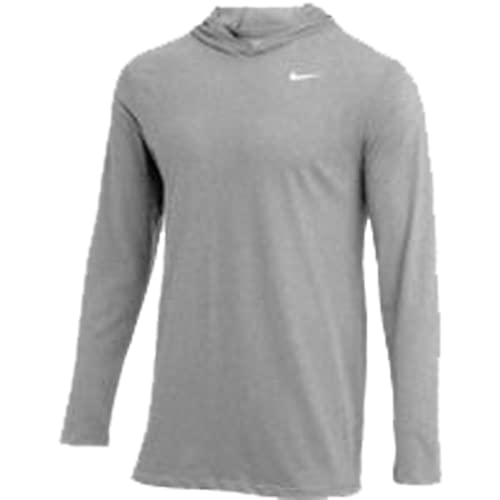 Nike Mens Dry Long Sleeve Hood Tee Dark Heather Grey Size Large