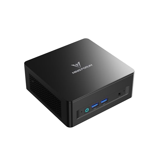 MINISFORUM UM760 Slim Mini PC, AMD Ryzen 5 7640HS Processor Mini Computer(6C/12T, Up to 5.0GHz), 32GB DDR5 RAM & 1TB PCIe 4.0 SSD, Support 8K@60Hz HDMI 2.1/USB4 Output, WIFI6E/BT5.3/Auto Power On