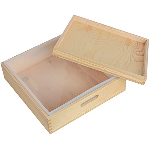 Large Soap Molds, 8L/282oz Rectangle Silicone Liner for 18 Bar Mold with Wooden Box and Lid,DIY Handmade Soap Making Tools