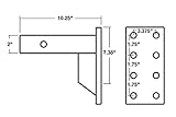 Buyers Products PM107 3 Position Pintle Hook Mount With 10 Inch Shank