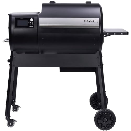Brisk It Origin-580 Electric Wood Pellet Smoker Grill – A.I. Smart BBQ Grill with WiFi, 7-in-1 Outdoor Grill & Smoker, PID Controller (Up to 500°F), 580 sq.in Cooking Area, Meat Probe
