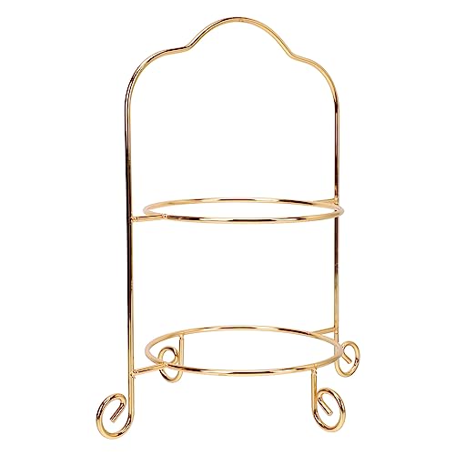 Ipetboom 2-Tier Metal Dessert Plate Rack - Cookies Fruit Snack Tray Rack Appetizer Platter Stand - Cake Stand Dessert Cupcake Tea Party Serving Platter for Party Pastry Food Floating