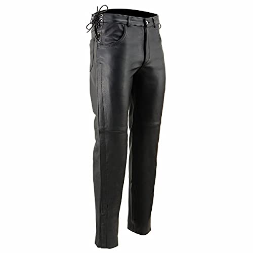 Milwaukee Leather Men's Premium Classic Casual Leather Motorcycle Riding Pants - 34