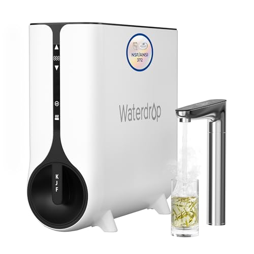 Waterdrop Reverse Osmosis System, Instant Hot Water Dispenser, 600 GPD, Reduce PFAS, Tankless, 2:1 Pure to Drain, Under Sink, TDS Reduction, Smart LED Faucet, Hot and Cold Water Dispenser Faucet