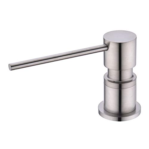 EKRTE Sink Soap Dispensers,Brass Commercial Kitchen Soap Dispenser Liquid Lotion Dish Dispenser Built in Soap Dispenser Brushed Nickel Bathroom Soap Dispensers Pump, Refill from The Top