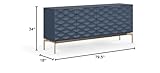 BDI Furniture Ripple - Four-Door Credenza - Ocean Frame - Brushed Brass Base