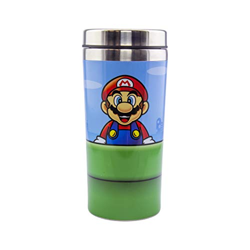 Paladone Super Mario Warp Pipe Travel Mug - 450 ml Stainless Steel - Officially Licensed Nintendo Merchandise