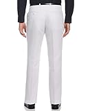 Perry Ellis Men's Essentials Modern Fit Solid Twill Linen Dress Pant, Bright White, 38x32