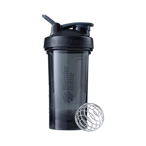 BlenderBottle Shaker Bottle Pro Series Perfect for Protein Shakes and Pre Workout, 24-Ounce, Black