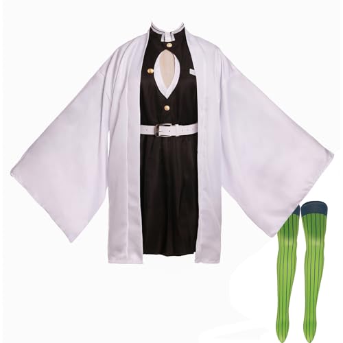 Vibsion Mitsuri Cosplay Costume Mitsuri Kanroji Kimetsu no Yaiba Cosplay Outfit Kimono Uniform Full Set Halloween XL