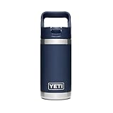 YETI Rambler Jr. 12 oz Kids Bottle, with Straw Cap, Navy