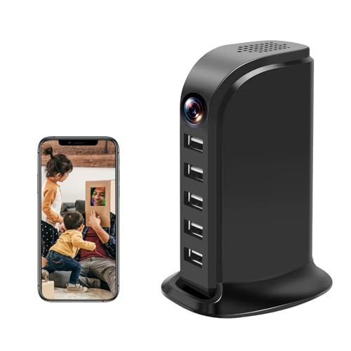 Musoumars Hidden Camera Detector USB Charger Video Recorder WiFi USB Hub 1080P HD Wireless Security Cameras Indoor Nanny Cam with Motion Detection for Home Office Video-only Surveillance Camera