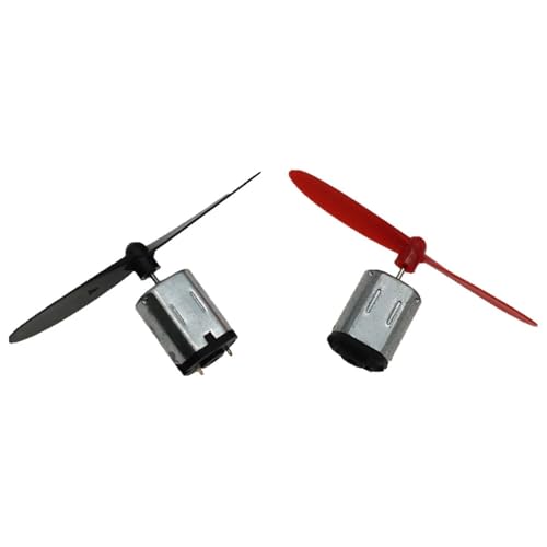 N20 3-3.7V DC Motor Micro 22000RPM High Speed Motor with Propeller CW CCW Model Airplane Helicopter Fan DIY Kit(Red)