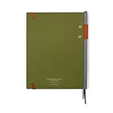 DesignWorks Ink Standard Issue Army Green and Chili Planner Notebook No. 3 Journal with 192 Lined Pages, Elastic Closure, Pen Holder, and 3 Ribbon Marker for Work, Writing, Journaling