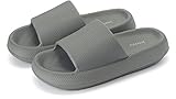 Joomra Slippers for Women Mens Foam Pillow House EVA Shower Bath Bathroom Home Platform Sandals Flat Cushion Slides for Ladies Female Male Sandles Grey 39-40