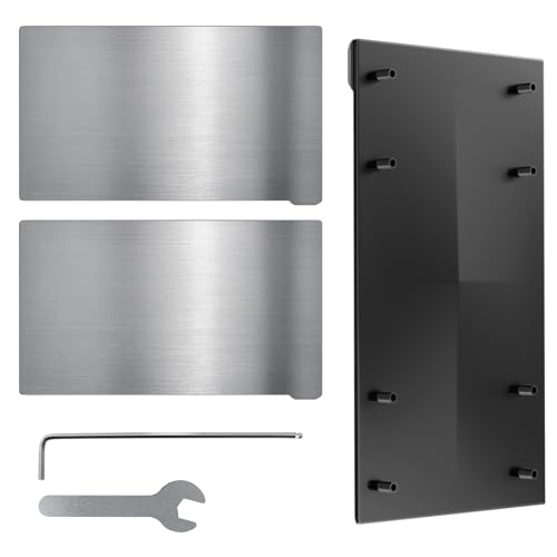 Resin 3D Printer Building Plate, 2PCS Flexible Spring Steel Sheet and 1PCS Steel Base Platform Compatible with ELEGOO Saturn 4 / Saturn 4 Ultra 3D Printer, 224x129mm