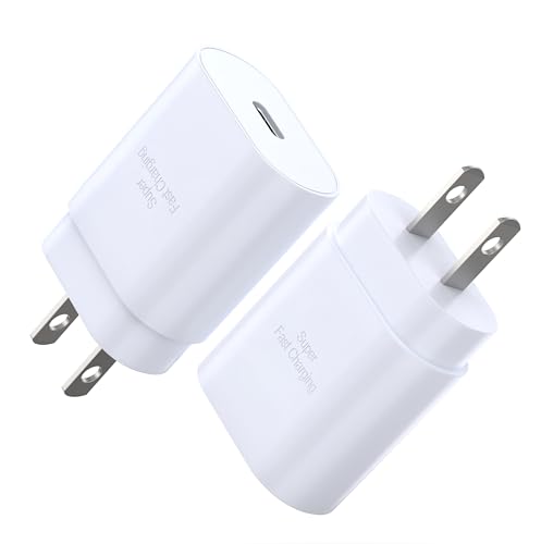 USB C Block 30W PD Super Fast Charging Block Type C Plug Wall Adapter Quick Charger for iPhone 16/16 Plus/16 Pro/16 Pro Max/15/14/13/12/11/iPad/Mini/AirPod/Galaxy S24/S23/S22 (White 2Pack)