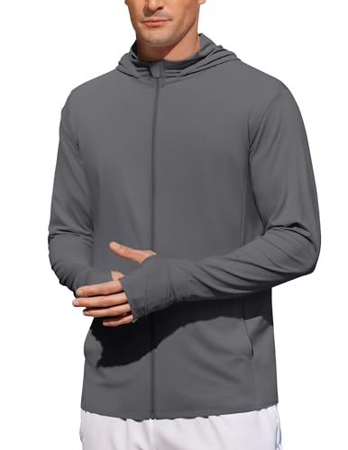COOFANDY Men's Long Sleeve Sun Shirts UPF 50+ Tees Zip Up Fishing RunningRunning Rash Guard T-Shirts T-Shirts Outdoor Shirt