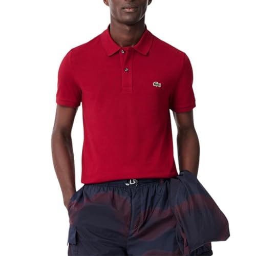Lacoste Men's Slim Fit L12.12 Short Sleeve Pique Polo, Bordeaux, X-Large