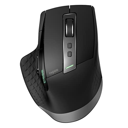 Rapoo Bluetooth Mouse, Multi-Device Silent Wireless Mice, 4 Adjustable DPI, Support up to 3 Devices, Portable Optical Mice with Ergonomic Design, for Laptop Windows PC Tablet (Black)